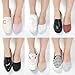 Murmorers No Show Socks for Women, Non Slip Nylon Thin Footies Invisible Silky Low Liner Socks for Loafers Flats Multicolor 6 Pairs Size 9-12