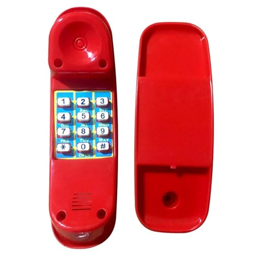 Téléphone jouet rouge pour enfants dès 3 ans avec clé numérique interactive