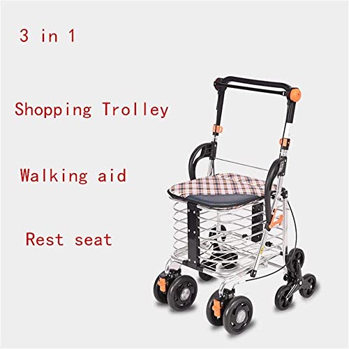 Indoor-4-Wheel-Rollator-includes-Basket-and-Tray-Assistive-Walking-Device-4-Wheeled-Walker-for-Elderly-Disabled-and-Handicapped-Mom-Dad-Grandparent-Lightweight-Support-Aid-Double-The-Comfort-The-New
