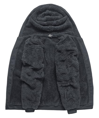 Image of SCODI Hoodies for Men Heavyweight Fleece Sweatshirt - Full Zip Up Thick Sherpa Lined Hooded Sweatshirts