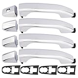 APPERFiT Exterior Door Handles w/Gaskets Set Chrome Compatible with 2014-2020 Chevy Chevrolet Silverado Suburban Tahoe, GMC Sierra Yukon Door Parts 84713663 84711849 22923609