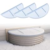 MorningRo 3 Pcs Round Flat Window Well Covers Plastic Window Well Cover for Snow and Rain 39' Length x 17' Depth x 2.5' Height for Basement and Outdoor Use(3 Pcs)