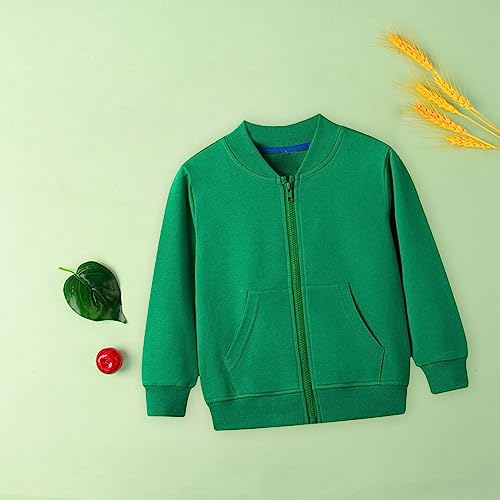 Kids Cotton Zip up Coats Long Sleeve Knit Soft Jackets Outwear Boys Girls Plain Warm Fall Casual Jackets with Pockets3