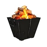 Asaiy Tragbare Feuerstelle für Camping, Faltbare Outdoor-Feuerschale, Robuste Eisen-Feuerstelle für Terrasse, Lagerfeuer, Picknick – Ohne Grillrost