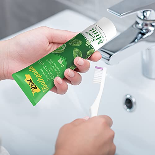 The Dirt Gluten & Fluoride Free Coconut Oil Toothpaste - Vital Toothpaste Botanically Sweetened, No Artificial Flavors Or Colors | Super Mint, 10 Week Supply #TOP7