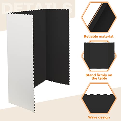 Image of Henoyso 8 Pcs 14 x 22 Inch Black Tri Fold Poster Board Bulk for Display | Science Fair Project, Classroom Display Paperboard, Single Wall Build, Lightweight Presentation Board, 3 Panels