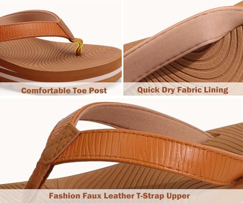 Image of KuaiLu Women's Arch Support Platform Flip Flop Sandals
