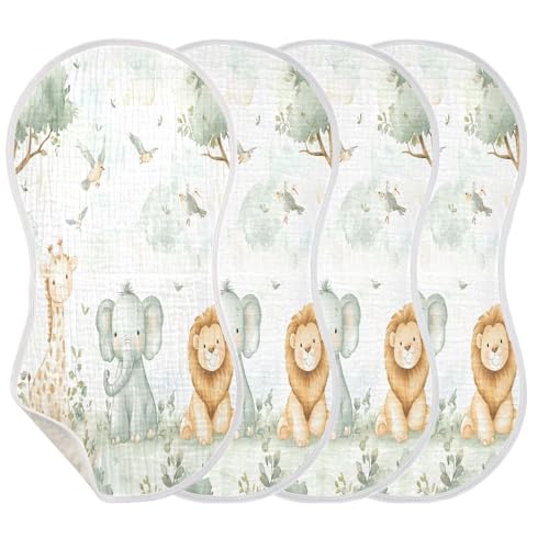 Cute Animals Burp Cloths Cotton Baby Washcloths,Large 22x11in Burping Cloth Absorbent and Soft for Newborn Baby Boys and Girls,2 Pack3
