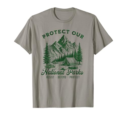 Protect National Parks, Retro Defend Hiking Outdoor Explorer Camiseta