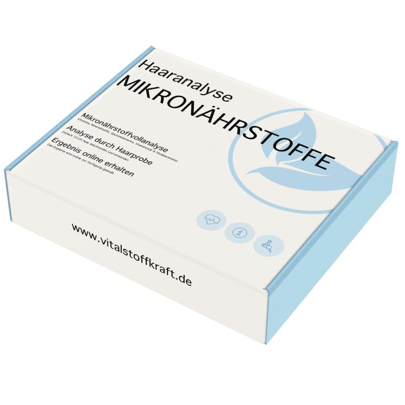 Mikronährstoffanalyse | Haaranalyse 119 Vitalstoffe | Vitamine, Mineralstoffe, Spurenelemente, Aminosäuren, Pflanzliche Stoffe | Einfache Selbstanwendung | Detailliertes Ergebnis