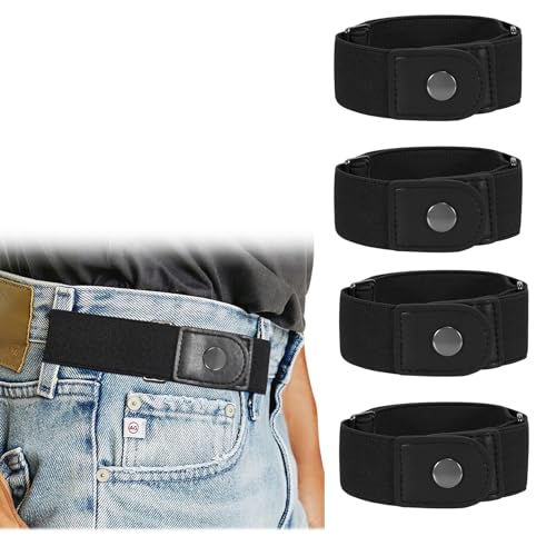 WERFORU Men 2 Loop No Buckle Elastic Belt for Women Men side belts Fit 1.5 Inch Belt Loop