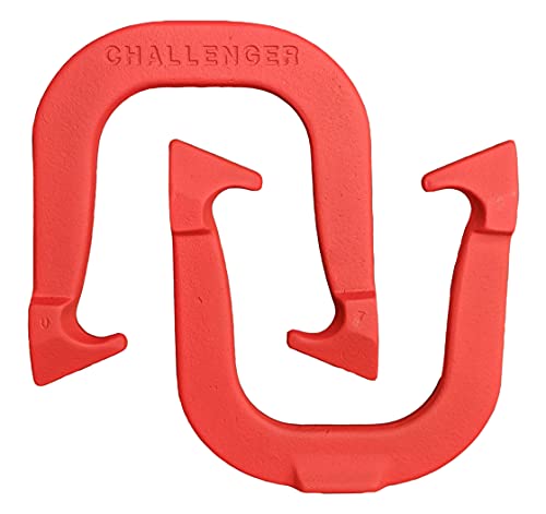 Thoroughbred Horseshoes horseshoesonline.com Challenger Professional Pitching Horseshoes- Made in USA (Red- Single Pair (2 Shoes))