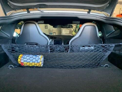 Miniatura 8 de (cantidad.3) Red de carga organizadora de maletero para Chevrolet C7 Corvette 2014-2019  Redes de carga estilo piso + sobre para cupé  Organizador