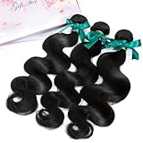 KRN Body Wave Bundles Human Hair 12 14 16 Inch 12A Raw Human Hair Bundles 100% Unprocessed Brazilian Virgin Hair Body Wave Bundles Natural Color