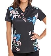 JACKETOWN Womens Polo Shirts Printed Polo Wicking Shirts Summer Tops Short Sleeve T-Shirt Athleti...