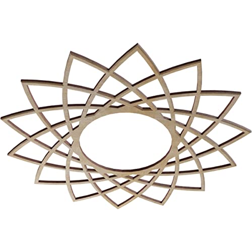 Image of Ekena Millwork 18 inchOD x 6 7 /8 inchID x 1 /4 inchT Eleanor Wood Fretwork Pierced Ceiling Medallion, Birch