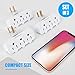 3-Outlet Plug Extender, Multi Outlet Wall Plug (3 Pack), 180 Degree Swivel Outlet Extender Wall Tap with 3-Prong Grounded Outlet Plug, ETL Listed AC Outlet Adapter, White