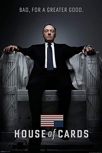 BUY ART FOR LESS Officially Licensed House of Cards - Bad, for a Greater Good TV Netflix Art Poster - 36 x 24 Inch - Decorative Print - Poster Paper - Ready to Frame