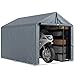 Outsunny Garagenzelt 2,2 x 1,6 m Wasserdicht Gerätezelt mit Rollbar Reißverschlusstür Satteldach Stahlrahmen, UV-beständig Lagerzelt, Zeltgarage Unterstand für Gartengeräte Werkzeuge Dunkelgrau