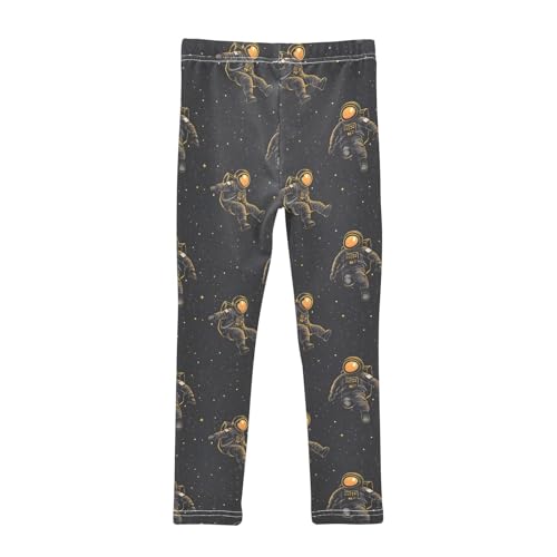 Astronaut Stars Black Girls Leggings Soft Stretch Workout Yoga Dance Pants for Kids Casual Tights2
