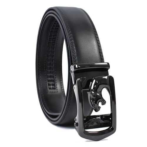 Image of WildHorn Men's Leather Belt Gift Set | Genuine Leather belt Strap with 2 Interchangeable Buckles | Formal & Casual Wear Adjustable Belt | Automatic lock leather belt for men