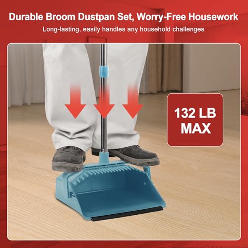 image for Tiumso Upgrade Broom and Dustpan Set, Broom with Dustpan Combo Set, La