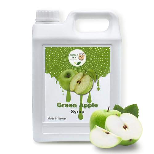 Bubble Tea Express - Leckerer Grüner Apfelsirup 2,5L | Bubble Tea Sirup für Boba Perlen | Apfelsirup für Cocktails, Slushes, Wasser & Gebäck |100% VEGANER Bubble Tea Sirup