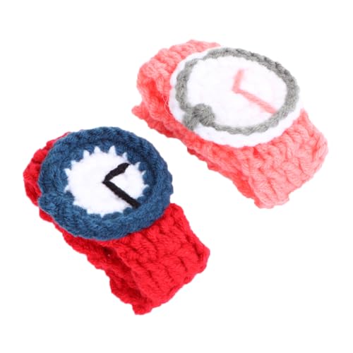 Cute Knitted Craft Wristwatches Set for Couples Simulation Wristbands Funny Knitting Pattern Ideal Present for Students Boys and Girls