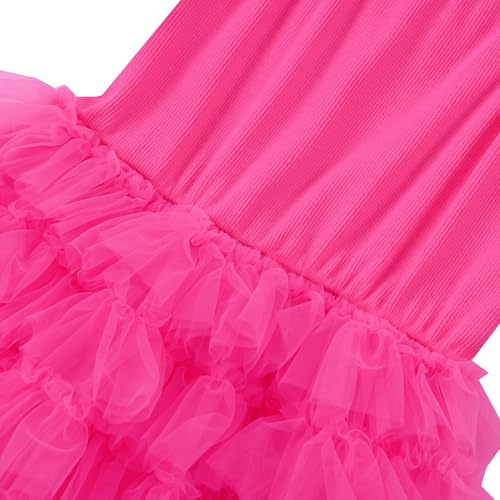 Image of GSVIBK Baby Girls Tutu Dress Sleeveless Toddler Cotton Tulle Skirt Princess Party Prom Dresses