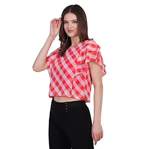 Image of Top for Women Georgette Style Red XL