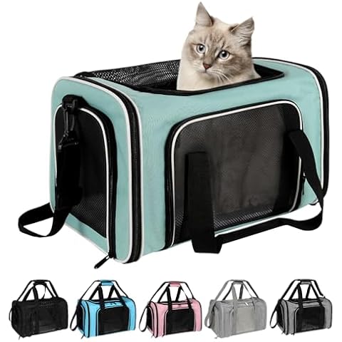 Top tasta Dog Cat Carrier Pet Carriers for Small Medium Large Cats Dogs Carrier Soft Sided Small Puppy Dog Carrier Portable Foldable Airline Approved Dog Cat Travel Carrier Green Large Cover