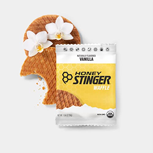 Image of Honey Stinger Organic Vanilla Waffle,Energy Stroopwafel for Exercise,Endurance and Performance,Sports Nutrition for Home & Gym,Pre and Post Workout,Box of 16 Waffles,16.96 Ounce,(Pack of 2)