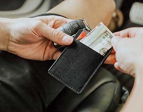 Zario Slim Keychain Wallet Lanyard - Minimalist Rfid Card Holder Keychain For Men & Women (Black) #TOP1