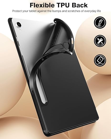 Image of ProElite Cover for Samsung Galaxy Tab S10 Lite 10.9 inch / Tab S9 FE 10.9 inch /Tab S10 FE /Tab S9 11 inch Cover, Soft Flexible Flip Case with S Pen Holder, Auto Sleep Wake, [Recoil Series] - Marble Pink