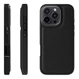 HANATORA for iPhone 16Pro ケース 本革 耐衝撃 バンパー型 スマホケース スマホ 側面本革 シュリンクレザー ギフト ブラック WPG-16Pro-Black