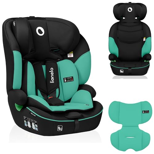 LIONELO LEVI I SIZE Silla infantil de coche 76 150 cm, Grupo 1 2 3, Protección Lateral, Reposacabezas ajustable de 10 etapas, Reposabrazos Cómodos, Respaldo Extraíble, R129 i Size