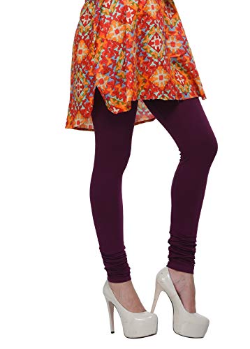 Image of Frenchtrendz Women's Cotton Spandex Stretchable Mid Rise Slim Fit Churidar Leggings Pull On