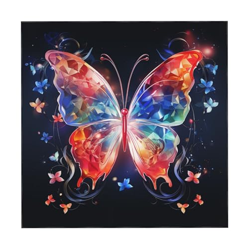 Nappe carrée motif papillon lavable pour intérieur et extérieur - 5