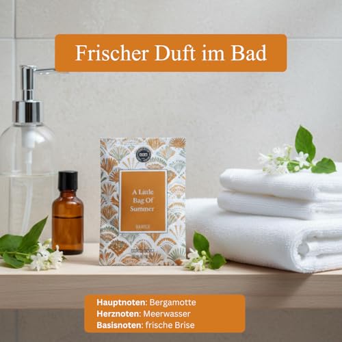 3er Set dekorative Duftsäckchen mit Meeresbrise, Zitrusfrüchte & Passionsblume – sommerlich frische Duftbeutel für Kleiderschrank, Bad & Wohnraum – langanhaltender Duft bis zu 4 Monate, je 30g