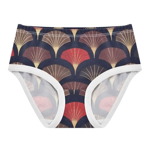 Soft Girls' Panties Organic Cotton Toddler Underwear for Kid Elegant Black and Red in Sizes 2T,3T, 4T, 5T, 6Y and 8Y