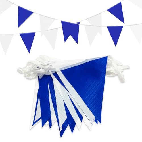 Yuhgenwi Wimpelkette 20m Blau-Weiß Partybanner