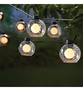 Vigdur Lantern String Lights - Plug-in G Type Bulb Incandescent String Lights with 10 Glass Shade...