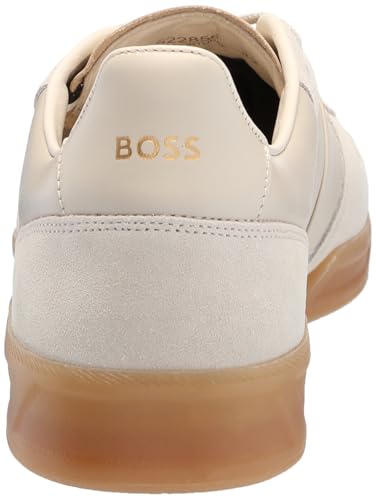 Image of BOSS Men's Soft Leather Block Logo Low Top Sneaker | Casual Shoes