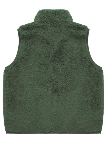 Girls Boys Fuzzy Flannel Vest Kids Polar Fleece Warm Sleeveless Coat Outwear Zip Up Jacket for 3-16 Years4