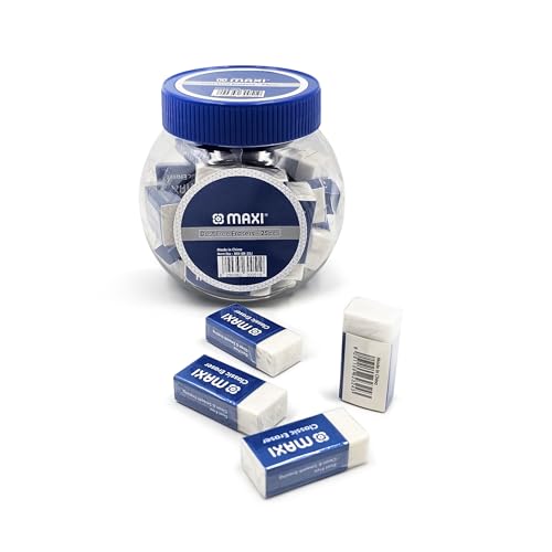 Maxi Classic Dust Free Eraser Medium [Pack of 25 pc Jar] For erasing performance for School Office and Home