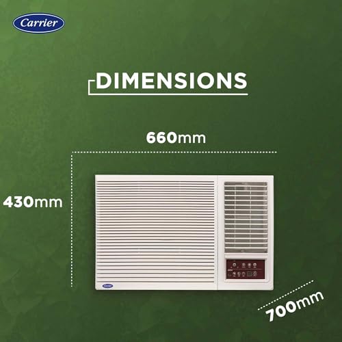 Image of Carrier 1.5 Ton 3 Star Inverter Window AC(Copper,High Density Filter for Dust Filtration, 2Way Air Directional Control, ESTRA Fxi,CIW19SC3R35F0,White)