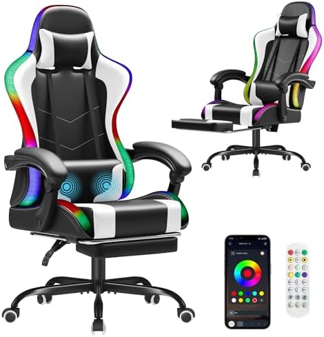 Homall Gaming Chair, Video Game Chair with Footrest and Massage L...