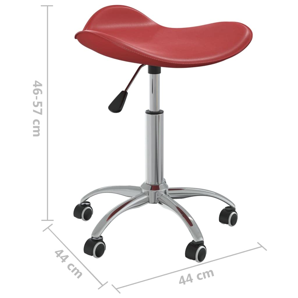 Friseur Rollhocker Weinrot Kunstleder höhenverstellbar drehbar mit Rollen für Salon Kosmetik Studio, professionelles Mobiliar für Herren Damen Kinder