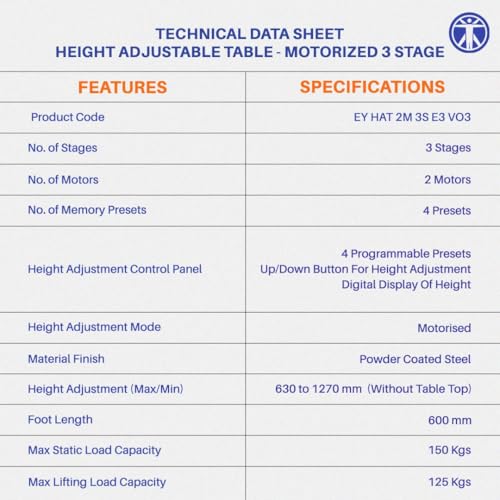 Image of ErgoYou Premium Electric Height Adjustable Table - Heavy Duty - Dual Motor 3 Stage - 150 Kgs Max Weight Capacity - E3A Series - Ergonomic Sit Stand Desk - 59 x 29.5 inches - Maple Laminate Table Top