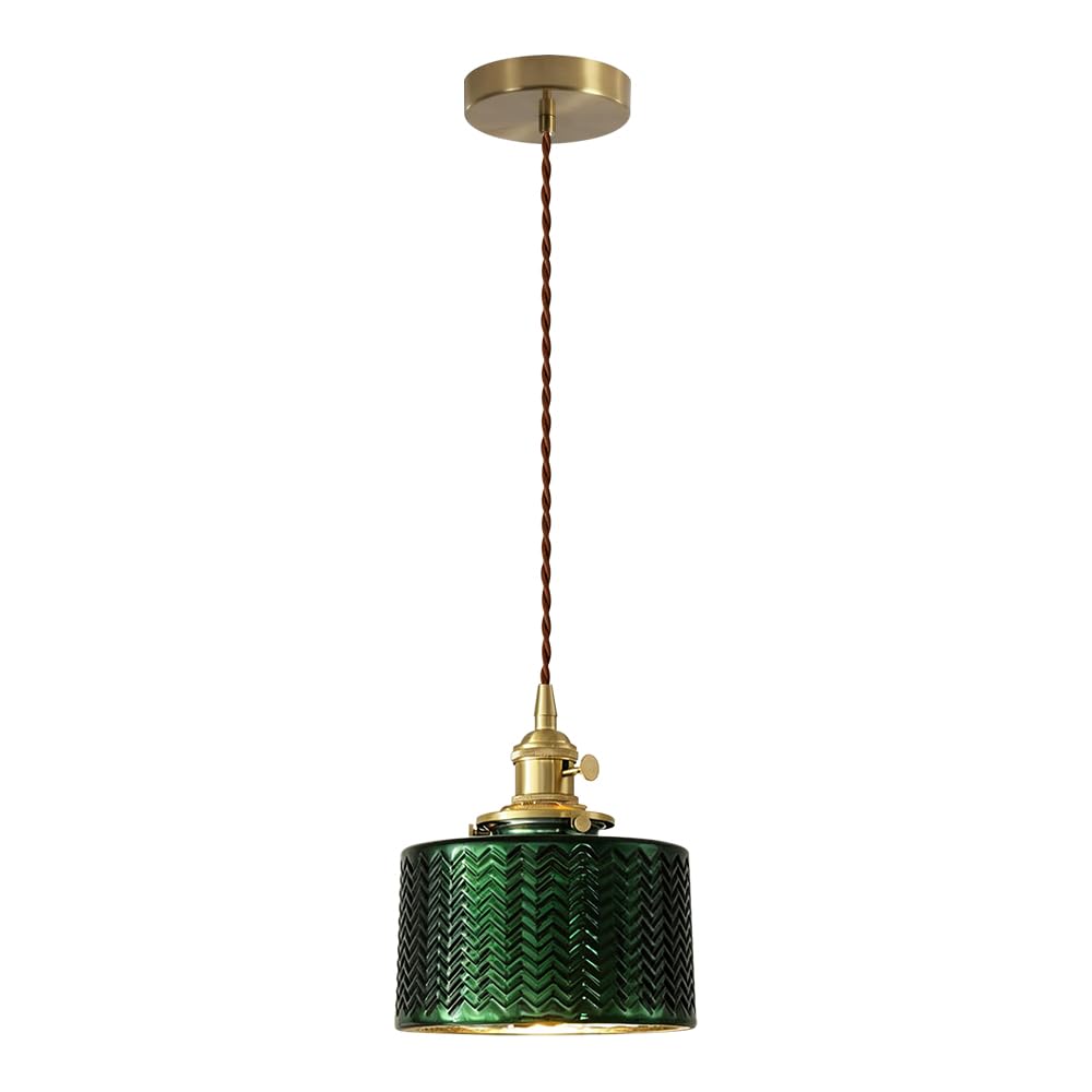 GUOGUOSM Height Adjustable Hanging Lamp, Nordic Industrial Style Pendant Light, Creative Glass Chandelier, Dining Room Corridor Bedroom Decorative Lighting Fixtures